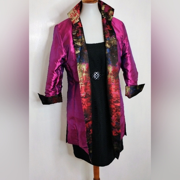 RETRO REVERSIBLE ASIAN EVENING COAT - Picture 1 of 13